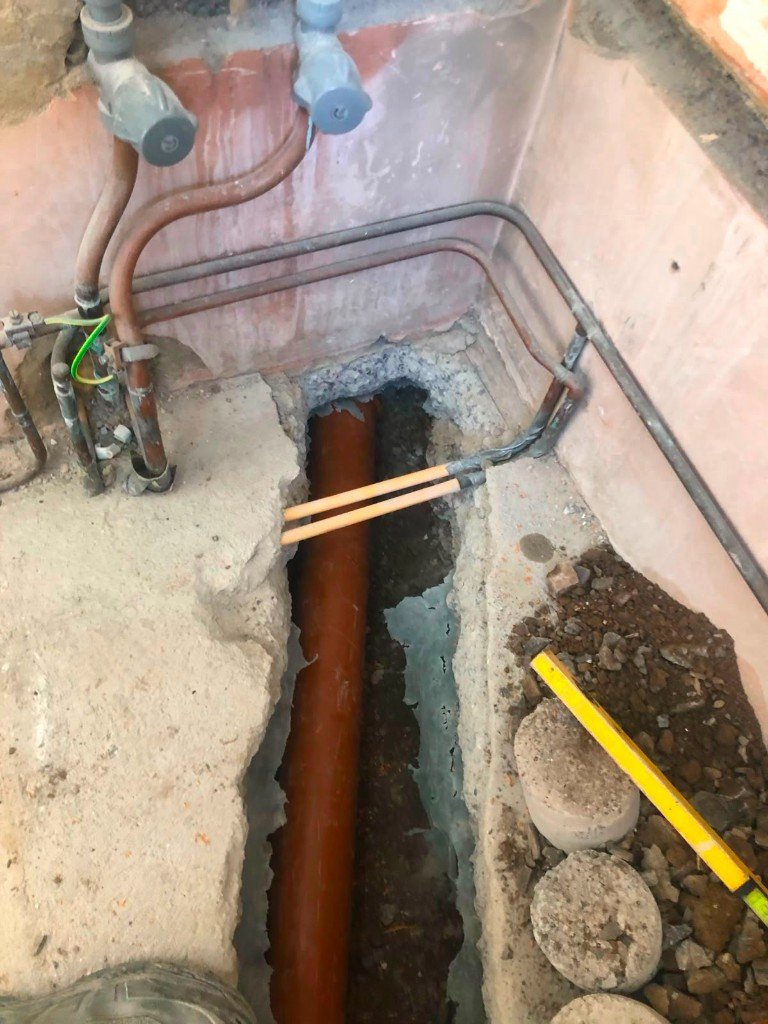 Indoor drainage and pipe repair works